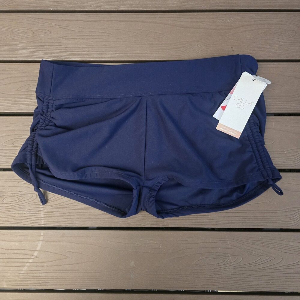 CALIA Women's Solid Opulent Blue Swim Boy Swim Hot Shorts Sz XXL New